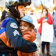 Portland, Ore., police Sgt. Bret Barnum (left) and Devonte Hart hug during a Ferguson rally in Portland last week.
Johnny Nguyen